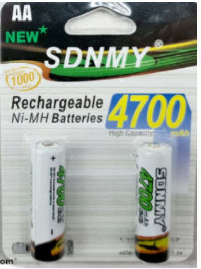 SDNMY Επαναφορτιζόμενες Μπαταρίες AA Ni-MH 4700mAh 1.2V 2τμχ