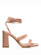 Mairiboo for Envie Stoff Damen Sandalen mit Chunky hohem Absatz in Rosa Farbe