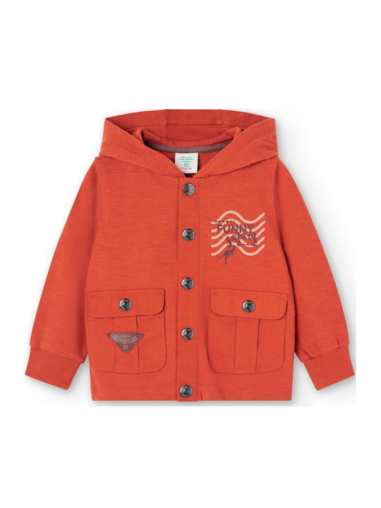 Kids Sweatshirt Cardigan with Hood Orange