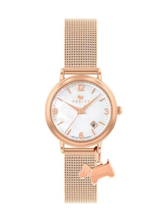 Radley Dog Charm Γυναικείο Ρολόι 27mm Μπαταρίας με Ροζ Χρυσό Μεταλλικό Μπρασελέ