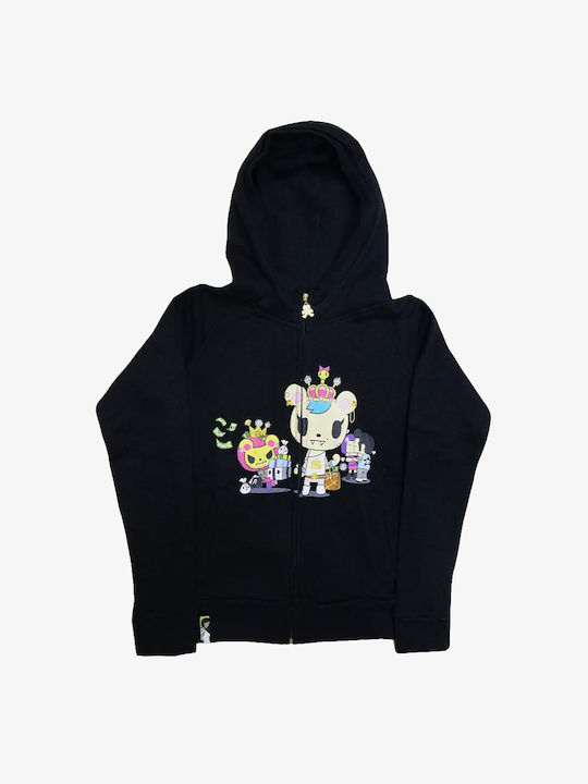 Tokidoki Kids Sweatshirt Cardigan with Hood Black