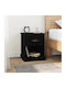 Wooden Bedside Table Black 39x39x47.5cm