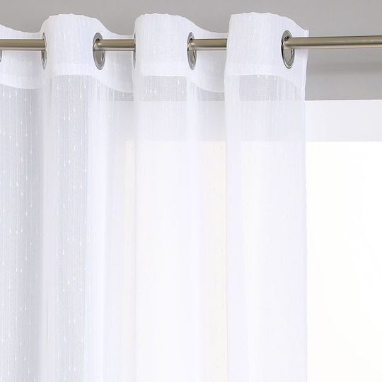 Atmosphera Curtain with Grommets As Stripe White 140x240cm