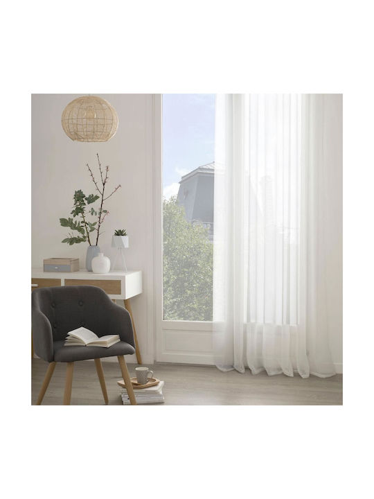 Atmosphera Κουρτίνα με Τρουκς Λευκή 140x240εκ.