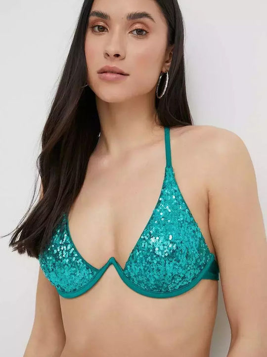 Guess Padded Triangle Bikini Top Green