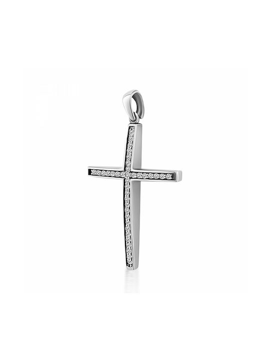 Triantos White Gold Cross 14K