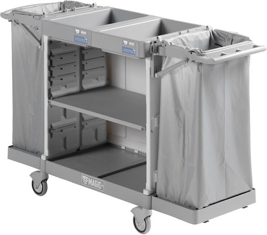 TTS Cleaning Hotel Plastic Housekeeping Cart with Dimensions W177xD58xH107cm. 1pcs