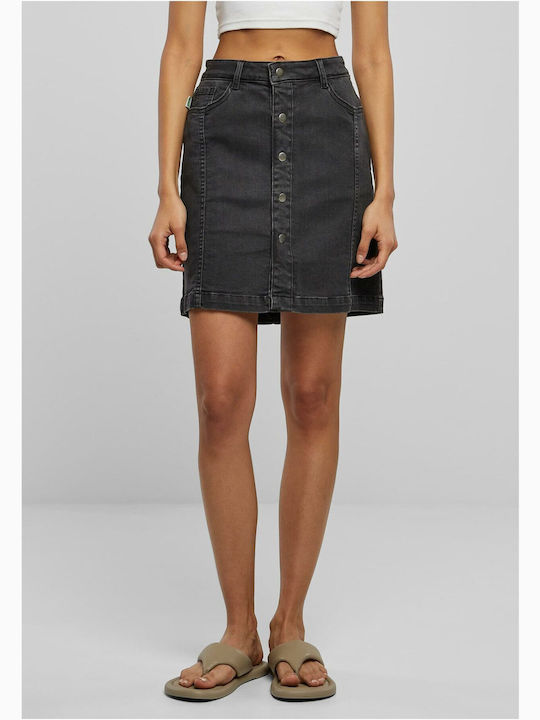 Urban Classics Denim High Waist Mini Skirt in Black color