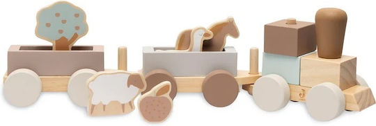 Jollein Vehicle Train Farm made of Wood for 12++ Months