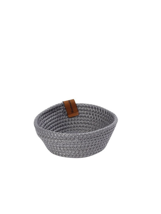 Fabric Bread Basket Gray 13x13x6cm