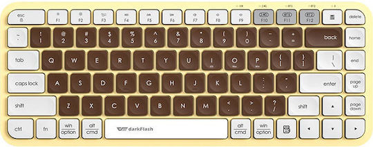 Darkflash V200 Ασύρματο Bluetooth Πληκτρολόγιο Αγγλικό US Mocha