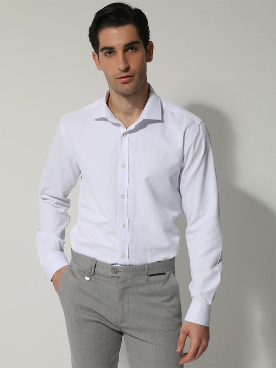 Tresor Long-sleeved Cotton Shirt White