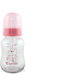 Lorelli Sticlă de Sticlă pentru Bebeluși cu Tetină de Silicon pentru 0+, 0+ m, luni Blush Pink 120ml 1buc