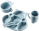 Baby Cloud Feeding Set Kitten made of Barley Light Blue 5pcs