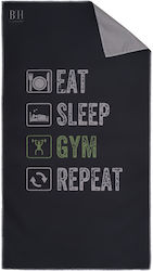 Beauty Home Microfiber Black Gym Towel 50x90cm Beauty Home Microfiber Black Gym Towel 50x90cm