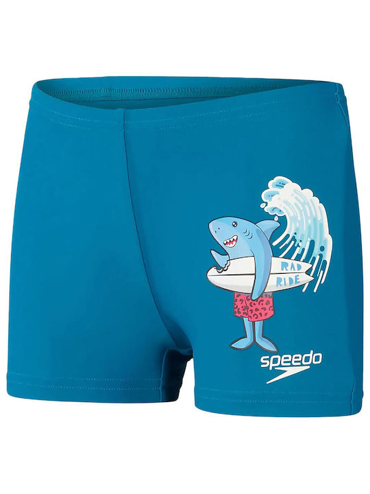 Speedo Placement Aquashort Kids Swimwear Swim Shorts Blue