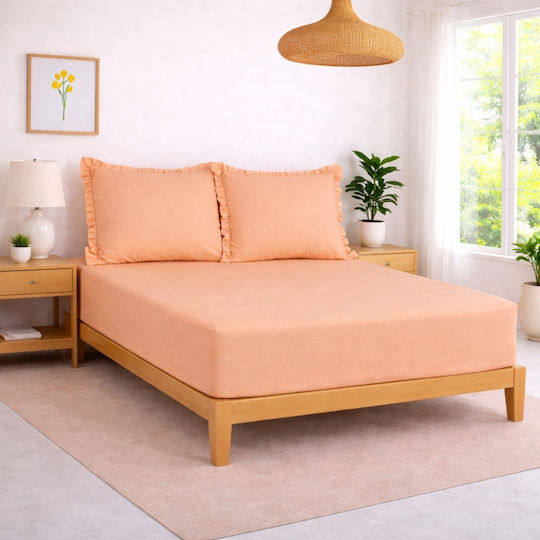 My Home Luxury Сет Чаршафи с 2 Калъфки Кралица с Ластик 160x200+30см. Бежов 3бр