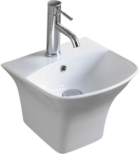 Inter Ceramic 3535 Επιτοίχιος Κρεμαστός Νιπτήρας Πορσελάνης 35.5x28cm Λευκός