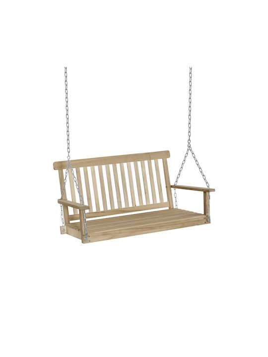 Wooden Hanging Swing Brown L119xW65xH61cm