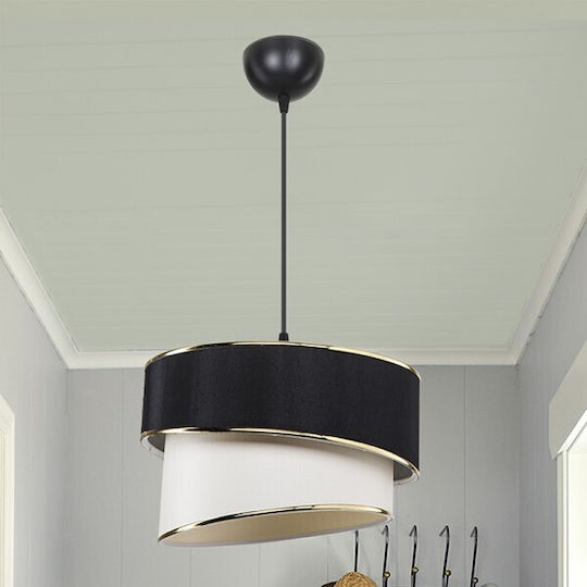 Pakketo Loopy Pendant Light Black with Socket E27 30x63cm
