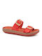 Leather Women's Flat Sandals Anatomic Coral