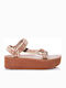 Universal Women's Flat Sandals Sporty Flatforms Brown