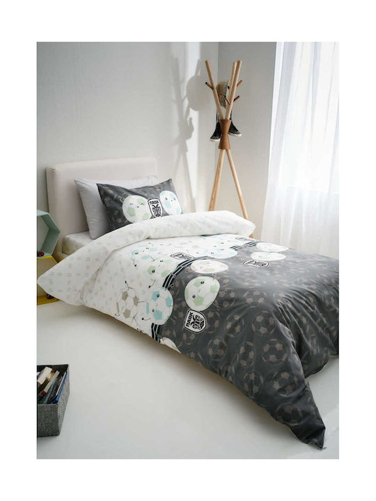 Vesta Home Sheet Set Single Cotton Paok Gray 170x260cm 3pcs