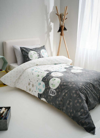 Vesta Home Комплект чаршафи Единично Памучни ПАОК Сив 170x260см 3бр