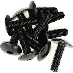 Screw black 6X20mm flat head 10pcs/set Taiwan A'