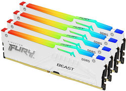 Kingston Fury Beast RGB 128GB DDR5 RAM with 4 Modules (4x32GB) and 5600 Speed for Desktop