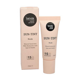 Laouta Natural Products Sun-Tint Αντηλιακό Stick Buze SPF15 cu Culoare Nude 10ml