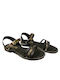 AVENTIS 1321 BLACK SANDAL WOMEN'S FLAT