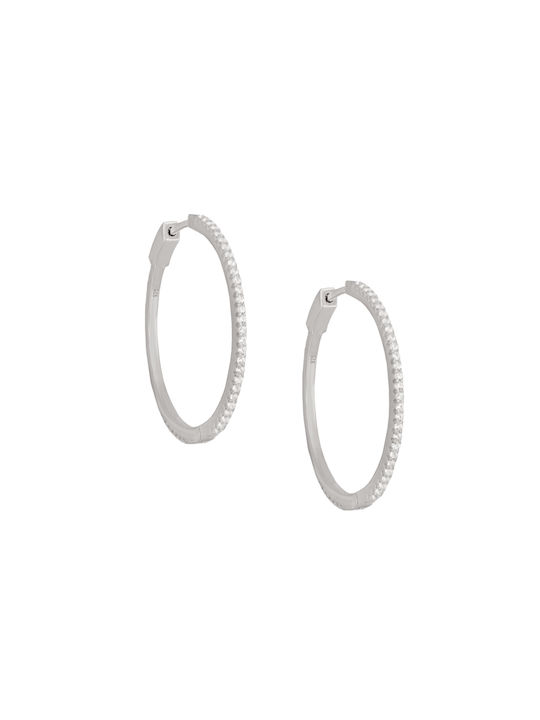 Silver tennis earrings huggies hoops 37.00mm