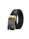 William Polo Men's Leather Webbing Belt Belt Black