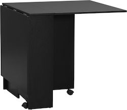 Τραπέζι Πτυσσόμενο Μαύρο 75x140x74εκ.