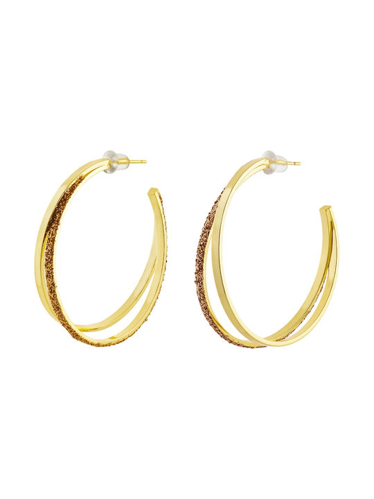 Loisir Earrings Hoops Gold Plated