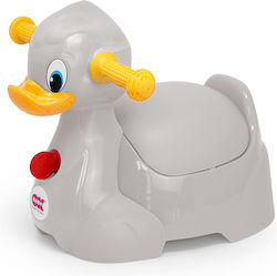 OK Baby Potty with Steering Wheel with Sounds & Lid Gray