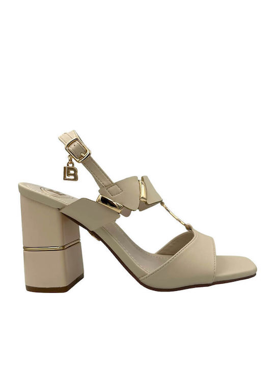 Laura Biagiotti Leder Sandalen Beige