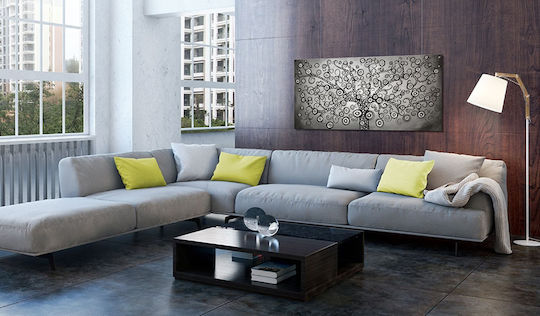 Polihome Silver Tree Metallic Painting 120x60cm