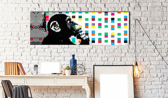 Polihome The Thinker Monkey Fabric Painting 150x50cm