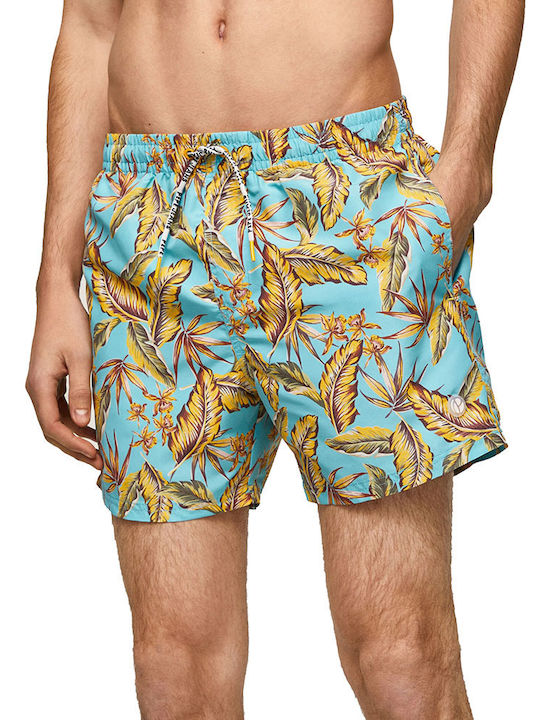 Faris Men's Swimwear Shorts Light Blue Floral