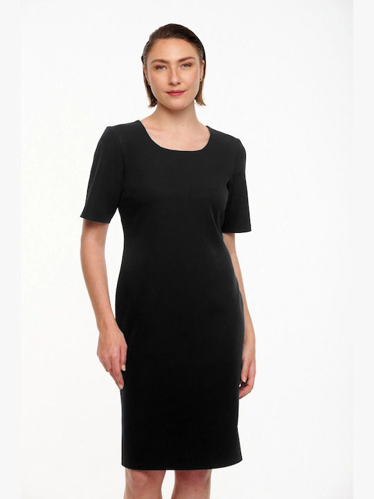 Damenkleid Sommer Midi Schwarz