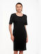 Damenkleid Sommer Midi Schwarz