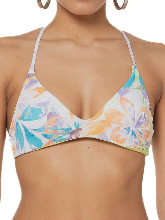 Roxy Retro Revo Bikini Triunghi cu umplutură Floral Alb