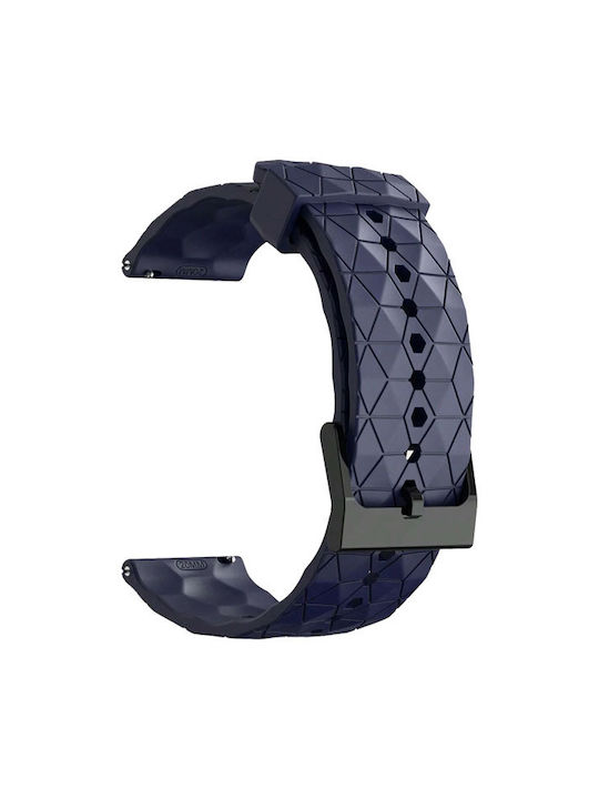 Dark Blue 22mm Embossed Design Quick Release Silicone Watch Band