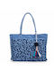 Verde Fabric Beach Bag Blue