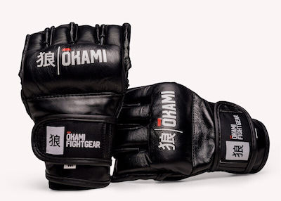 Okami Pro MMA Handschuhe Leder Schwarz