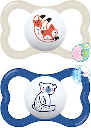 Mam Pacifiers Silicone Fox - Bear - White-Blue ...