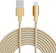 Chengxin Y33 Braided USB-A to Lightning Cable Χρυσό 1.64m