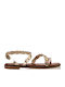 Women's Flat Sandals in Gold Color